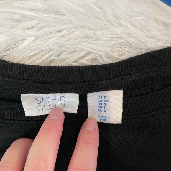 Sigrid Olsen Black Short Sleeve Top - Picture 2 of 3